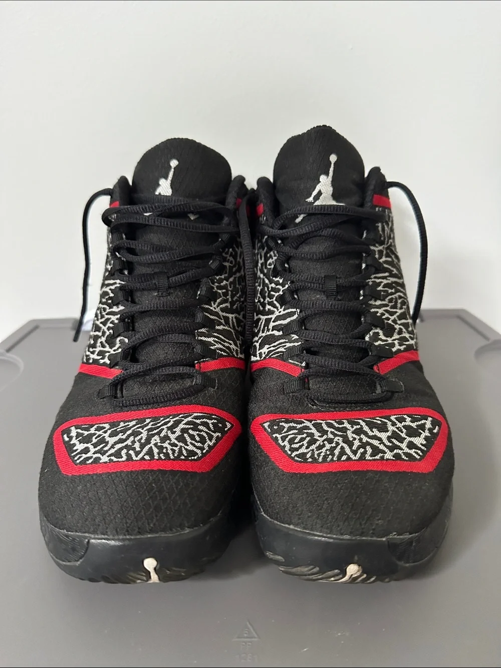 Jordan Men’s  Black Red Elephant Print High-Top Sneakers